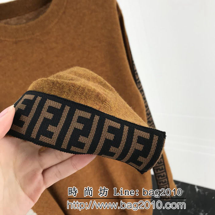 FENDI芬迪 18SS秋冬新款 織帶logo 保暖舒適 男款毛衣 訂制美麗奴羊毛 打底百搭款 ydi2411